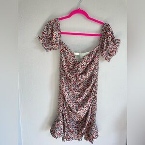 Floral Mini Dress cut out front area Large